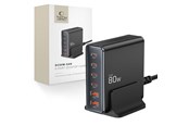 Handys - Adapter und Ladegeräte - Tech-Protect DC80W-GAN 6-PORT PD80W/QC3.0 Charging Station - Black - 5906302375448