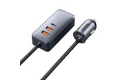 Handys - Adapter und Ladegeräte - Baseus Share Together PPS Multi-port Fast charge Car Charger with Extension Cord 2U+2C 120W Space Gray - C00034800811-Z1