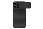 Handys - Cover & Cases - Nillkin Synthetic Fiber S Case iPhone 14 Pro Max Case with Camera Cover Black - 6902048249806