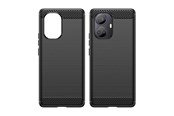 Handys - Cover & Cases - Hurtel Carbon Case for Realme 10 Pro+ Flexible Silicone Carbon Cover Black - 5907769351990