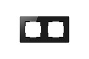 Smart-Home - Avatto 2 Socket TS20 Light Switch Frame - Black - TS20-Frame-B2