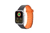 Smartwatch - Accessories - Dux Ducis Strap (Armor Version) for Apple Watch SE/9/8/7/6/5/4/3/2/1 (41/40/38mm) Magnetic - Black & Orange - 6934913035405