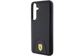 Handys - Cover & Cases - Ferrari Carbon Stitched Bottom Case for Samsung Galaxy S24+ - Black - 3666339242572