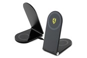 Handys - Adapter und Ladegeräte - Ferrari Printed Logo MagSafe Foldable 2-in-1 Wireless Charger 15W - Black - 3666339170851