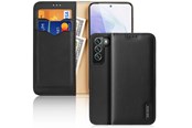 Handys - Cover & Cases - Dux Ducis Hivo Leather Flip Case Genuine Leather Cover Card & Document Wallet Samsung Galaxy S22+ (S22 Plus) Black - 6934913043639