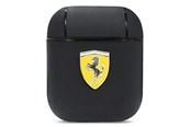 Handys - Cover & Cases - Ferrari On Track Leather Case for AirPods 1/2 - Black - 3666339046835