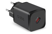Handys - Adapter und Ladegeräte - SBS TETRGAN1C45W 45W GaN USB-C Wall Charger with Power Delivery - Black - TETRGAN1C45W