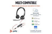 Kopfhörer/Headsets - HP Poly Blackwire 3325 Stereo Microsoft Teams Certified USB-C Headset +3.5mm Plug +USB-C/A Adapter - 8X222AA
