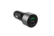 Handys - Adapter und Ladegeräte - CRONG Power Car Charger 63W – USB-C PD 45W Car Charger + USB QC 3.0 18W (Black) - CRG-PWRC-USBC63-BLK
