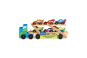Spielzeugauto - Melissa & Doug Wooden Vehicles Car Carrier Mega Race Car - 6073486