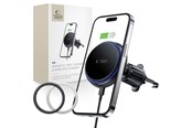 Handys - Anderes Zubehör - Tech-Protect MM15W-V4 Car Phone Holder with MagSafe 15W Inductive Charger for Air Vent - Black - 9490713933787