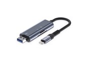 USB-Hubs - Tech-Protect UltraBoost SD / micro SD card reader with Lightning / USB-A connector - grey USB-Hubs - USB 2.0 - 3 - Grau - 5906302307845