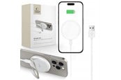 Handys - Adapter und Ladegeräte - Tech-Protect  QI15W-A33 Inductive Charger with MagSafe and Stand with USB-A / USB-C Cable - White - 5906302308330