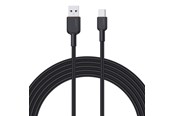 USB Kabel - Aukey CB-NAC1 USB-C Type-C Power Delivery PD 60W 3A 1m nylon - Black - CB-NAC1