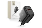 Handys - Adapter und Ladegeräte - Tech-Protect C20W USB-C PD 20W / USB-A QC 3.0 Mains Charger - Black - 9589046924286