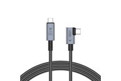 USB Kabel - Tech-Protect UltraBoost Max L USB-C 4.0 (Straight) / USB-C 4.0 (Angled) PD 240W 8K 40Gbps 1.5m Cable - Grey - 5906302309252