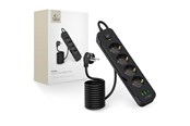 Handys - Adapter und Ladegeräte - Tech-Protect PCL4X3 Power Strip 4 Sockets 240V + 2xUSB-A + 1xUSB-C 200 cm - Black - 5906302310593