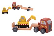 Holzspielzeug - Jouéco Semi-trailer with excavator - 263-80155