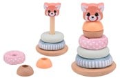 Holzspielzeug - Jouéco The Wildies Family stacking tower with soft rings - 263-80146