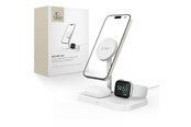 Handys - Adapter und Ladegeräte - Tech-Protect QI15W-A22 Inductive MagSafe Charger with 3in1 MagSafe Stand for Smartphone / Apple Watch / AirPods - White - 9490713930977