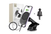 Handys - Adapter und Ladegeräte - Tech-Protect  MM15W-V1 Car Phone Holder with MagSafe 15W Inductive Charger for Cockpit / Air Vent - Black - 9490713931073