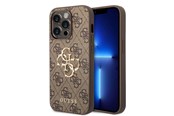 Handys - Cover & Cases - GUESS GUHCP15X4GMGBR iPhone 15 Pro Max 6.7" brown/brown hardcase 4G Big Metal Logo - 3666339171537