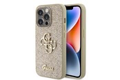 Handys - Cover & Cases - GUESS Glitter Script Big 4G iPhone 15 Pro Case - Gold - 3666339147808