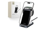 Handys - Adapter und Ladegeräte - Tech-Protect QI15W-A26 Inductive Charger 15W 3in1 for Smartphone / Headphones / Apple Watch - Black - 9490713934487