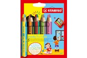 Utensilien zum Schreiben und Zeichnen - STABILO woody 3 in 1 Duo - Multitalent Coloured Pencil - Set 5 pcs. + Pencil Sharpener - 882/05-2