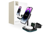 Handys - Adapter und Ladegeräte - Tech-Protect QI15W-A27 3in1 Inductive Charger with MagSafe Stand for Smartphone / Apple Watch / AirPods - Black - 9490713934586