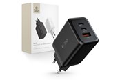 Handys - Adapter und Ladegeräte - Tech-Protect C65W AC Charger 2x USB-C PD 65W / USB-A QC 3.0 - Black - 9490713934524