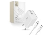 Handys - Adapter und Ladegeräte - Tech-Protect C35W AC Charger 2x USB-C PD 35W with USB-C / USB-C cable - white - 9319456605570