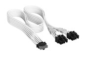 Stromkabel (Intern) - Corsair Elite Premium Individually Sleeved PCIe 12V-2x6 to 2x 8-pin (6+2 split) - Weiß - CP-8920436
