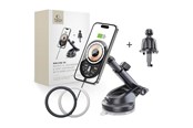 Handys - Adapter und Ladegeräte - Tech-Protect Car Mount with 15W MM15W-V6 Charger with MagSafe for Dashboard and Air Vent - Black - 5906302313372