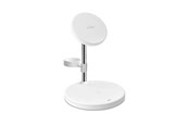 Handys - Adapter und Ladegeräte - Puro Mag Station 3-in-1 Inductive Charger with Stand - White - PUFCCSQIMAG2WHI