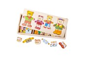 Puzzle - Bigjigs Wooden Dress-Up Puzzle Bear Family - 72 pieces. Holz - BJ766