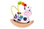 Baby Spielzeug - Bigjigs Wooden Swinging Cow with Bead Spiral - BB072