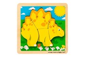Baby Spielzeug - Bigjigs Wooden Shape Puzzle Stegosaurus - 4 pcs. - 38033