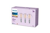 LED-Birnen - Philips LED-Lampe P45 4,3W/827 (40W) Clear 3-pack E14 - 929001890493