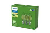 LED-Birnen - Philips LED-Lampe Ultra Efficient B35 2.3W/827 (40W) Clear 3-pack E14 - 929003800793