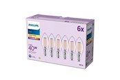 LED-Birnen - Philips LED-Lampe B35 3,4W/827 (40W) Clear 6-pack E14 - 929004589663
