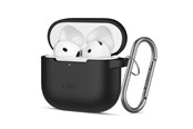 Handys - Cover & Cases - Tech-Protect Silicone Hook Case for AirPods 4 - Black - 5906302370047