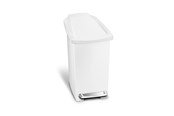 Badezimmerzubehör - Simplehuman 10L slim pedal bin white plastic - CW1332