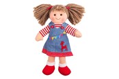 Puppen & Zubehör - Bigjigs Fabric Doll Hattie - 28cm - BJD058