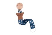 Babypflege - Akuku The soother band with clip SILVER STARS - A0584
