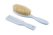 Babypflege - Akuku Comb and brush with natural bristle BLUE - A0457