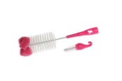 Babypflege - Akuku Bottle cups and nipple brush with sponge PINK - A0575