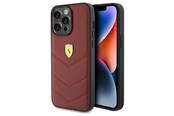 Handys - Cover & Cases - Ferrari Leather Stitched Lines case for iPhone 15 Pro Max - Red - 3666339181178