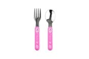 Babypflege - Akuku Stainless steel spoon and fork PINK - A0101