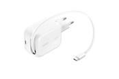 Handys - Adapter und Ladegeräte - Belkin BoostCharge 45W USB-C with Retractable USB-C Wall Charger - PPS - WCH023KQWH